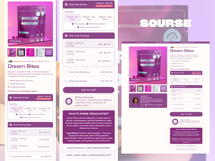 CRO  Shopify Product Page for Dream Bites