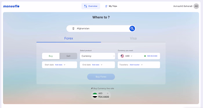 Corporate Portal for Moneeflo