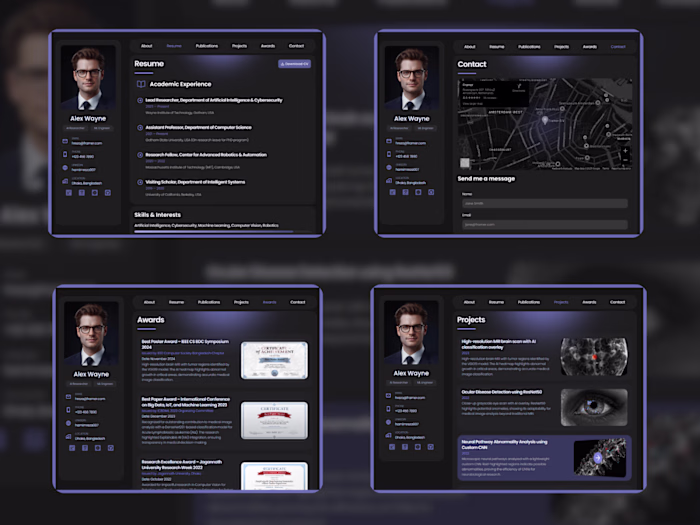 Resume Website For Researcher, Faculty, Teacher