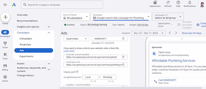Google Ads campaign Audit
