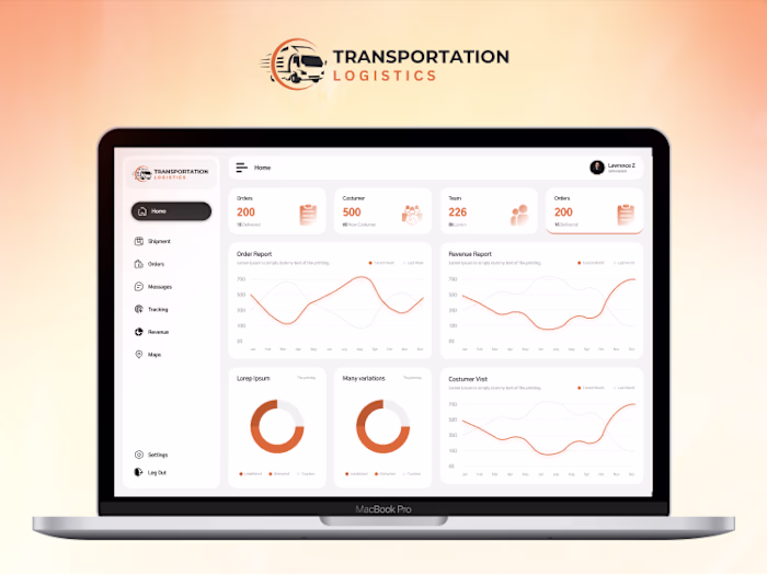 Logistics Management Admin Panel UI/UX Design