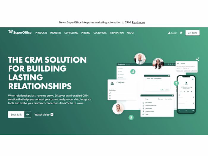 [Ideation, Wireframe, Content, Copy] Homepage for CRM suite