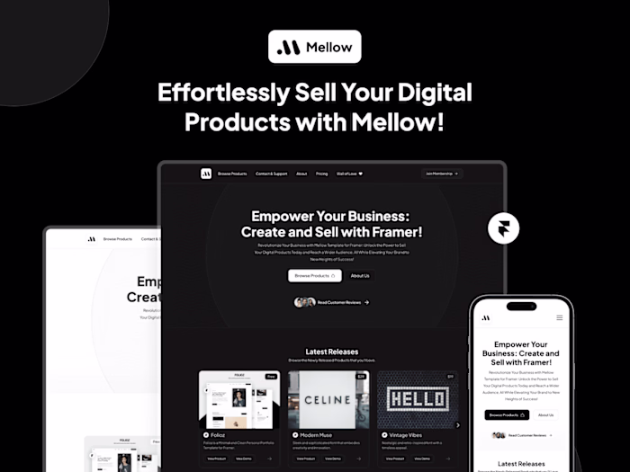 Mellow - Ecommerce Template for Framer