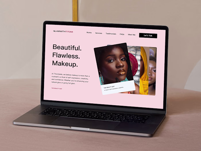 GlamwithTitomi Beauty Brand Landing Page Design