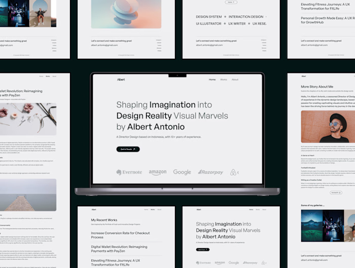 Create Portfolio Landing Page Design