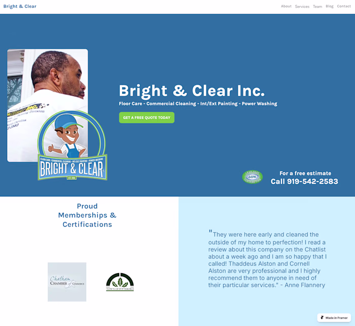 Bright & Clear Inc. Website Modernization
