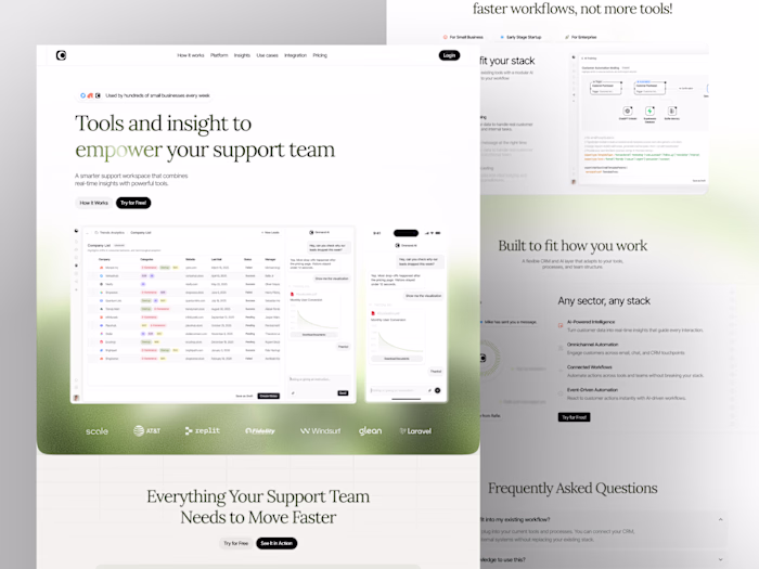 Ommend AI - AI CRM Landing Page