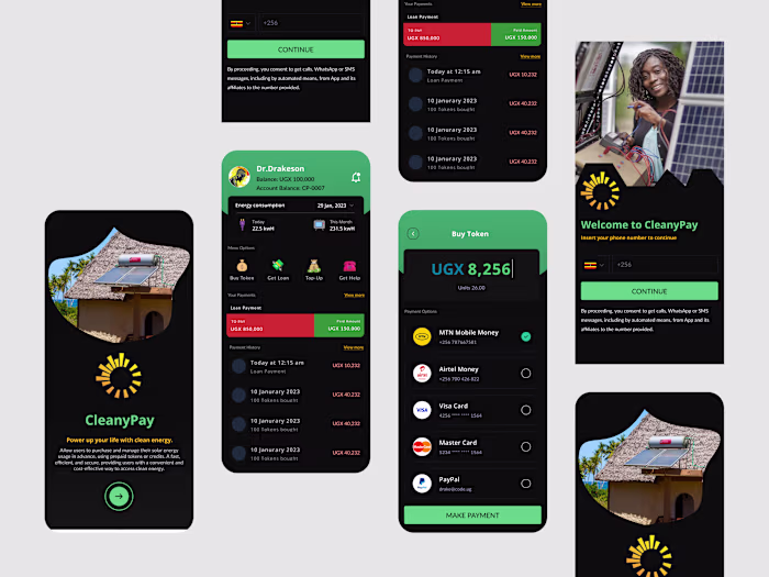 Solar Prepaid System Design Dashboard & Mobile App (Figma Only)