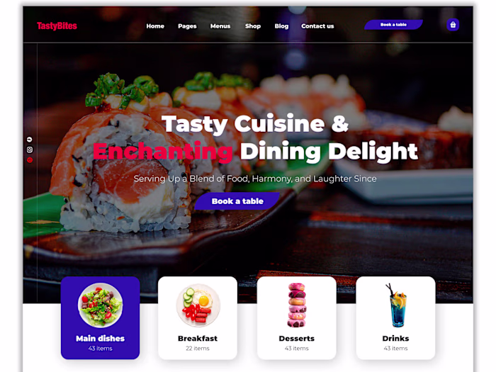 Sushi restaurant figma design