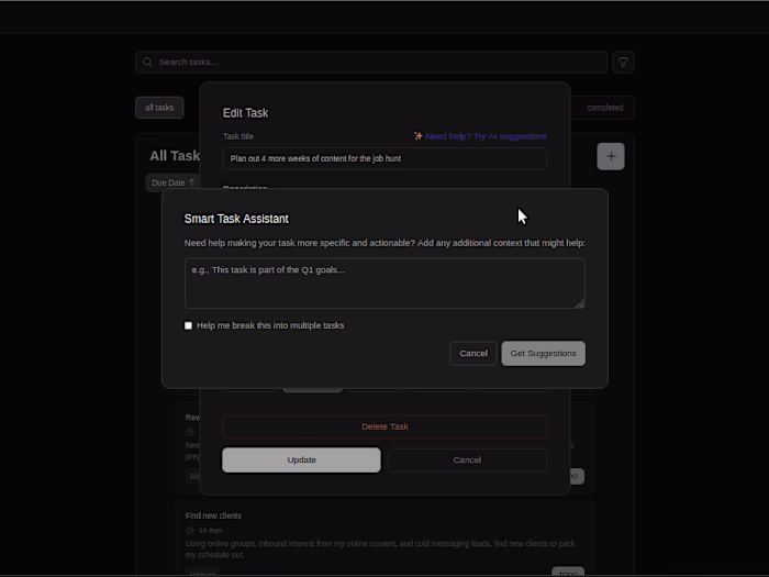 TUDU - SMART Task Creation With Prisma ORM & PostgreSQL