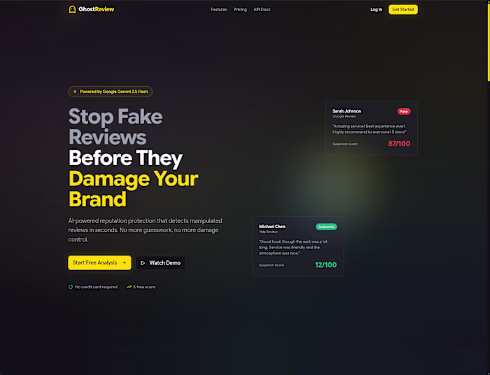 GhostReview - AI-powered fake review detection