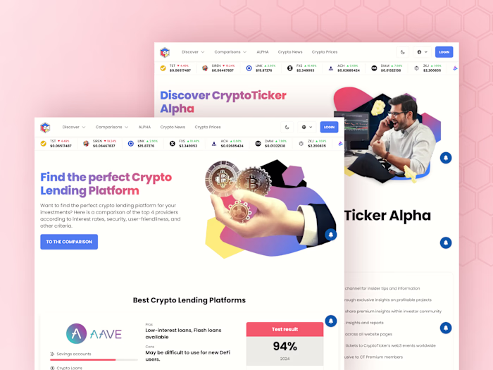 Development of CryptoTicker.io Web3 Media Platform