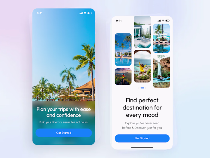 Travel Experience Splash Page Design