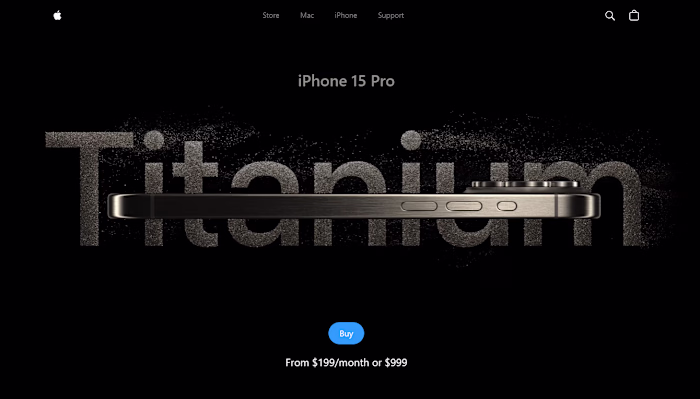iPhone 15 Pro Landing Page - Clone