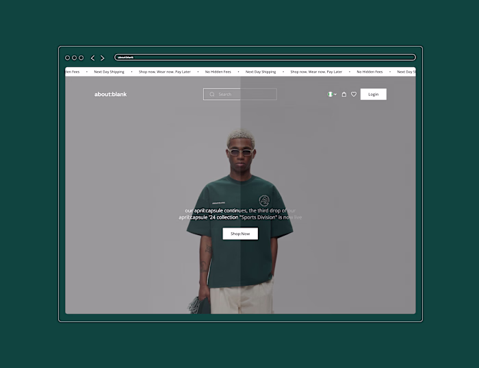 About:Blank - E-commerce Website Redesign 