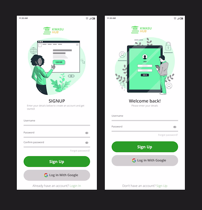 Signup and Login page that I designed last year