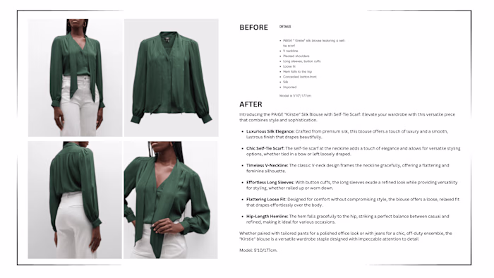 Product Descriptions for Luxury Department Store