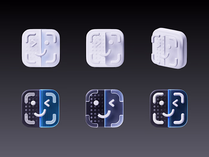 Some concept options for designing an iOS app icon featuring...