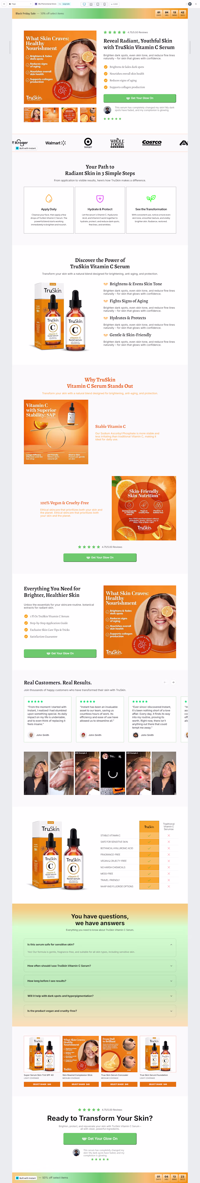 TruSkin Landing Page