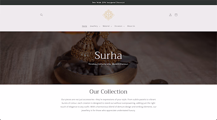 Jewellery Shopify Website with 100+ SKUs