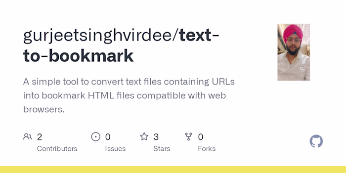 Text to Bookmark HTML Converter