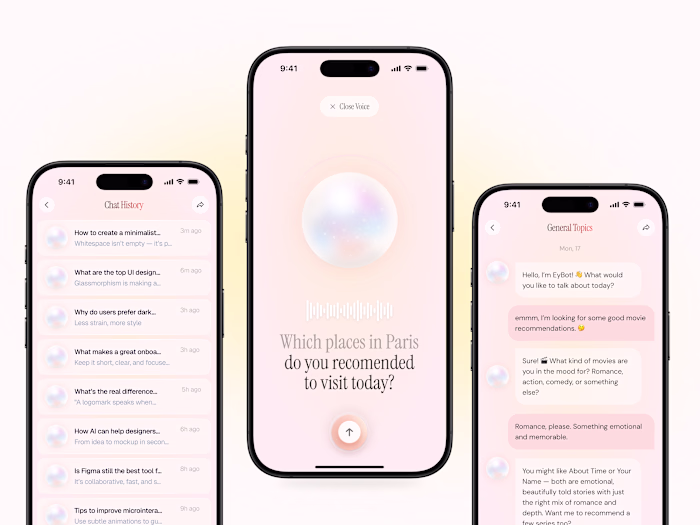 Corelia - Mobile Chatbot App Design