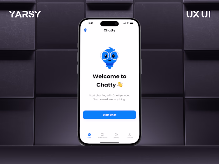 Chatty - AI Chatbot | Mobile Application | App Design