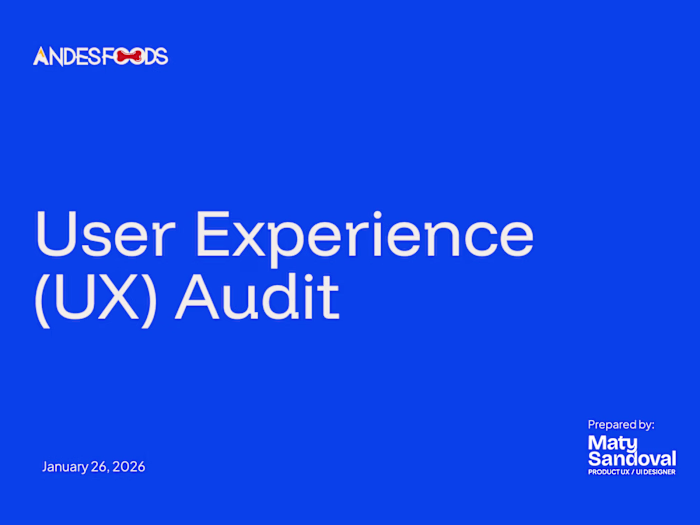 Andes Foods Home Page UX Audit