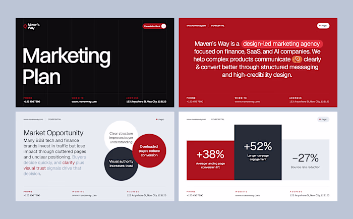 Presentation design for a design