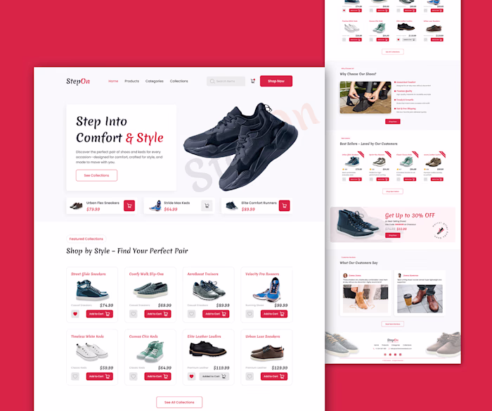 Shoe Website Landing Page by Figma