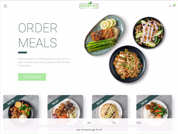 Redefine Meals Website and Online Ordering System