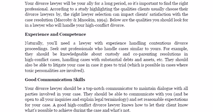 High-Conflict Divorce Guidance Book