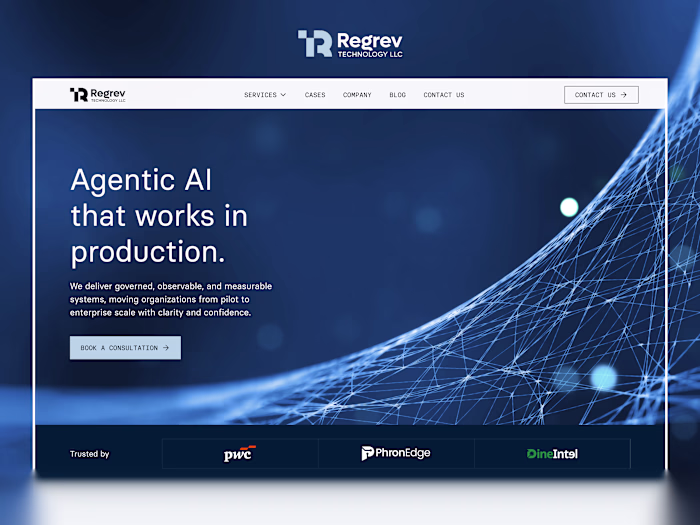 Regrev Technology Website Strategy, Design & Framer Development