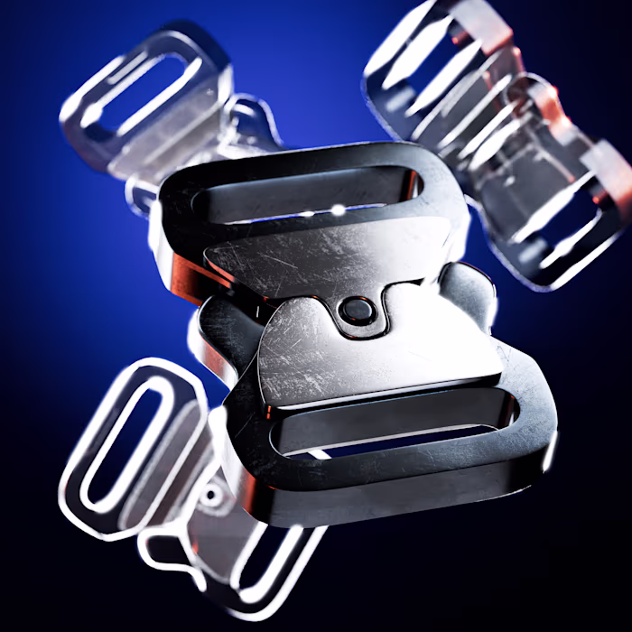 Hyper-Realistic 3D Metal Buckle