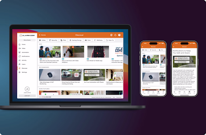 Designing the Discover Section for Alarm.com