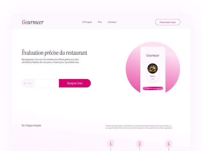 Startup design for Gourmeer, a restaurant rating startup bui...