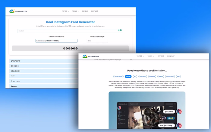 Font Generator app & Graphic
