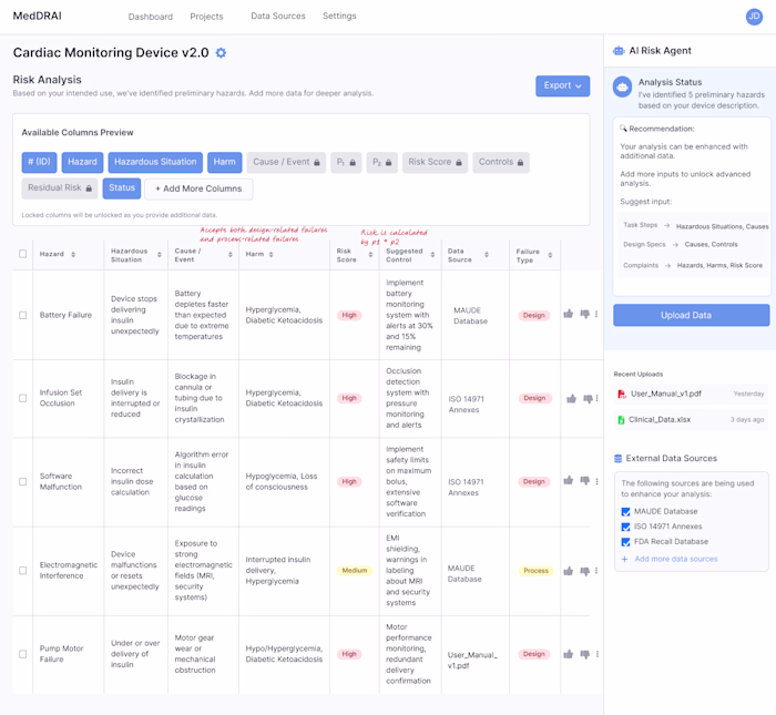 MedDRai – AI-Powered Medical Device Risk Analysis