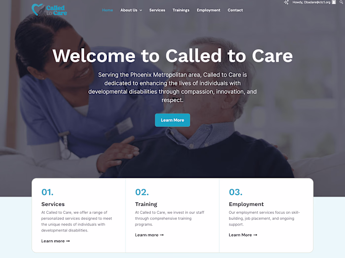 Called to Care: A Healthcare Residential Website