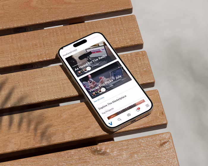 Voices web app - home