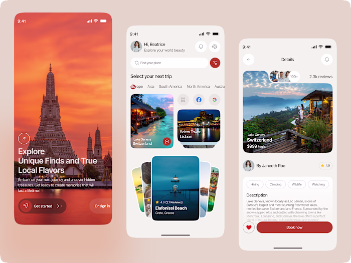 Travel Mobile App Design Exploration