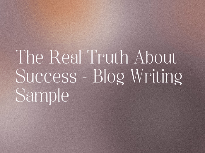 Motivation & Mindset Blog Writing Sample 