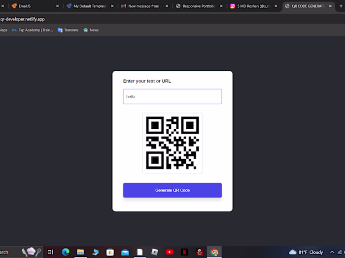 QR code generator using API integration