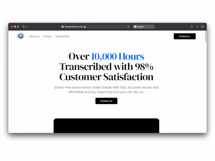 Kenna's transcription | Framer Website 