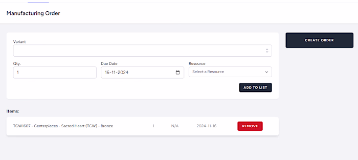 Laravel Powered Simple Tool to Create Manufacturing Order