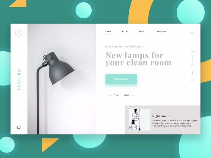 Minimal E-Commerce Website UI for Home Appliances & Lamps