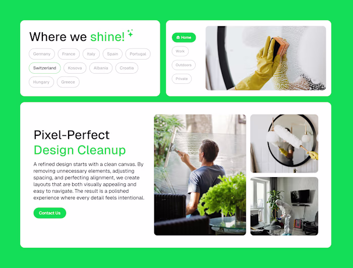 UI Design for a Cleaning Company