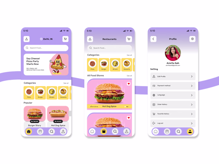 Food Delivery app design
