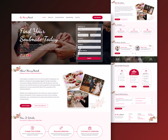MarryMatch Website Landing Page by Figma