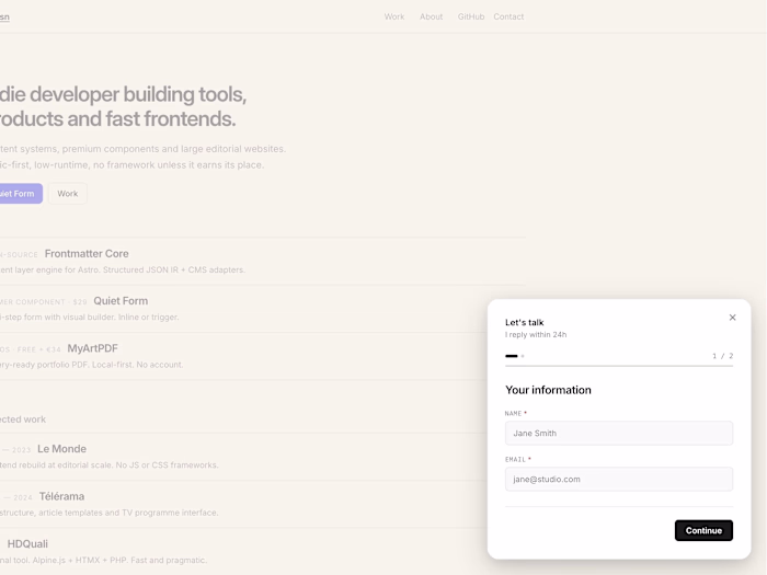 Built a multi-step form component